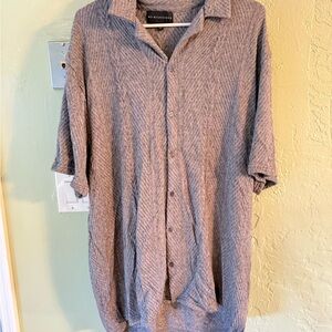 No Boundaries Gray Textured Button-Up Shirt